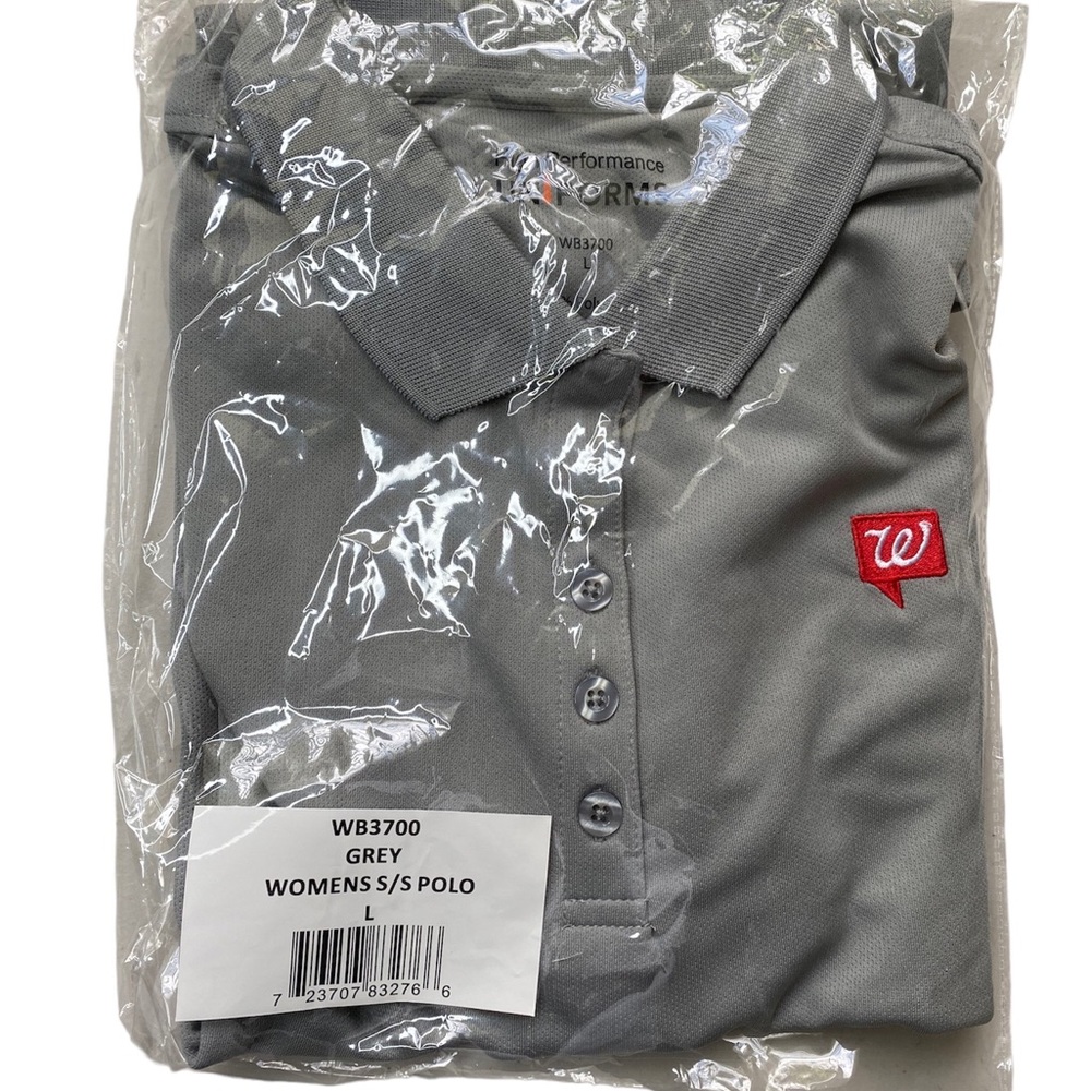Walgreens women’s uniform shirt grey large short sleeve WB3700